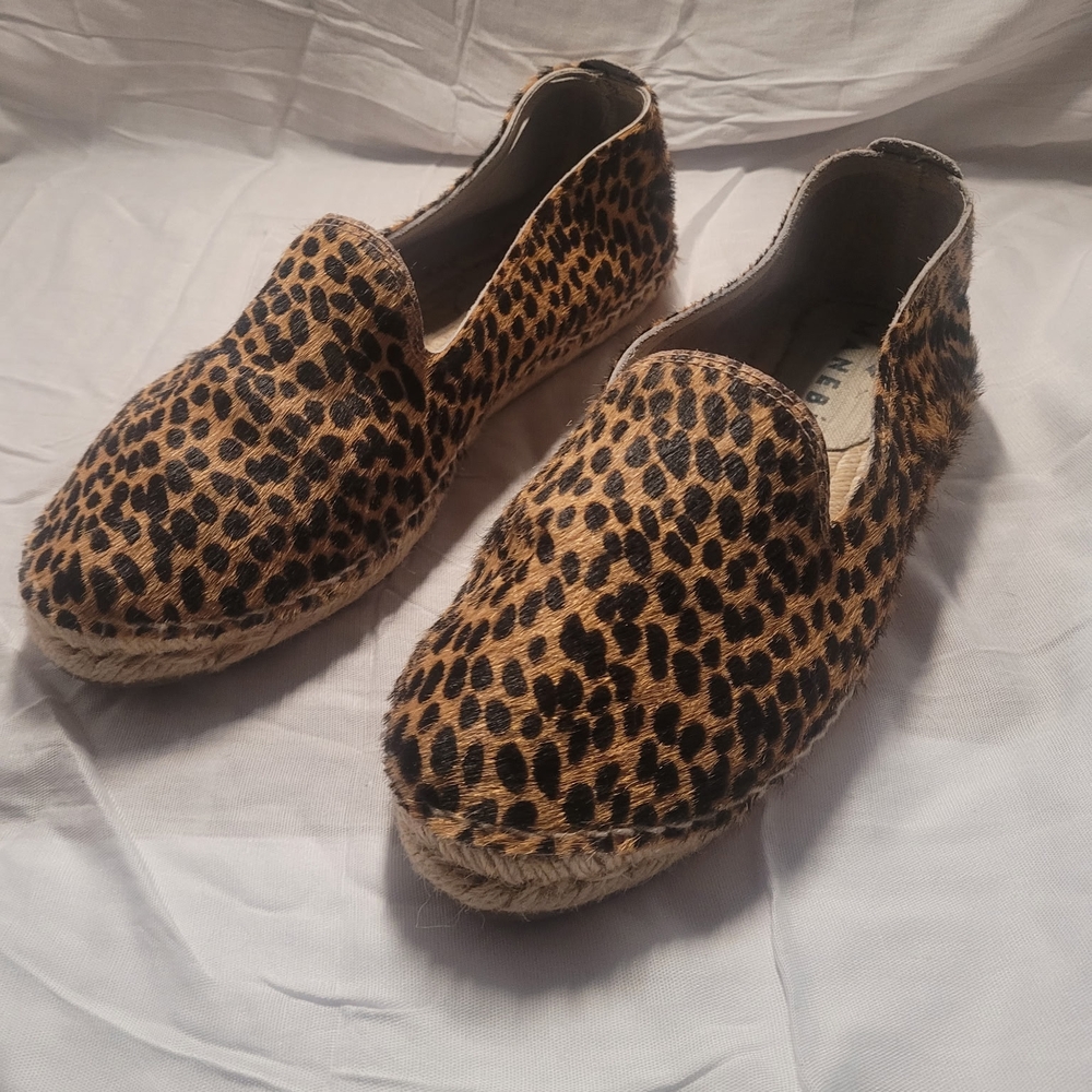 Manebi Brown and Black Leopard Print Loafers Flats
